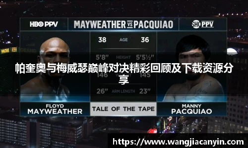 帕奎奥与梅威瑟巅峰对决精彩回顾及下载资源分享